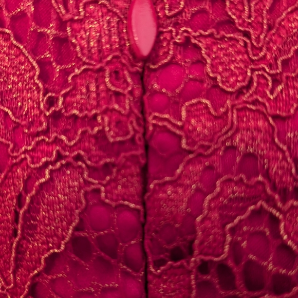 American Princess Maroon Lace Dress with Pearl Detail - Picture 8 of 13